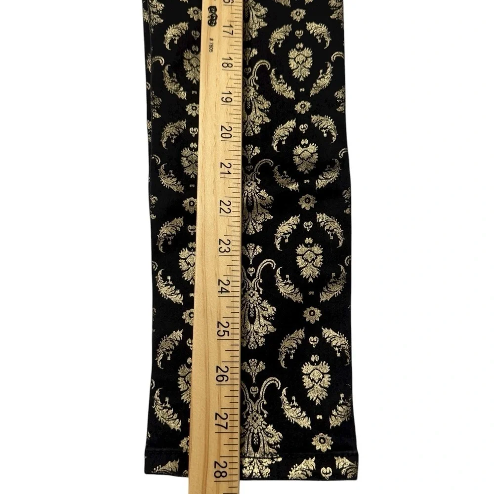 TINSELTOWN Brocade Skinny Jeans Gold Foil Size 7